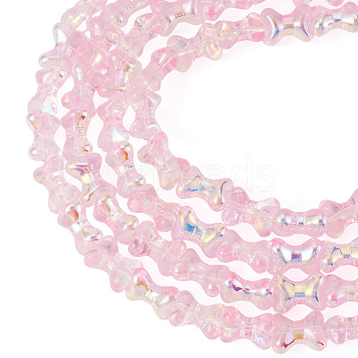Electroplate Transparent Glass Beads Strands GLAA-TAC0028-009A-1