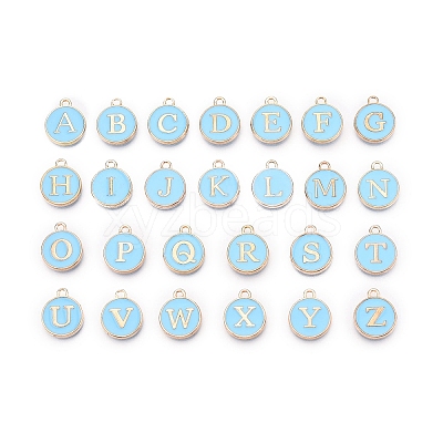 Initial Letter A~Z Alphabet Enamel Charms ENAM-Q437-02-1