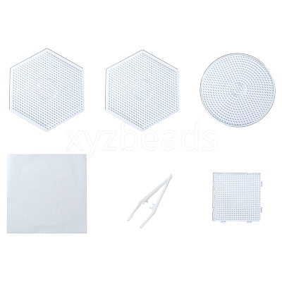 Hexagon & Flat Round & Square ABC Plastic Pegboards DIY-YW0008-46-1