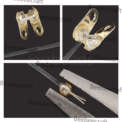 150Pcs 3 Styles Brass Bead Tips KK-BBC0027-85D-1