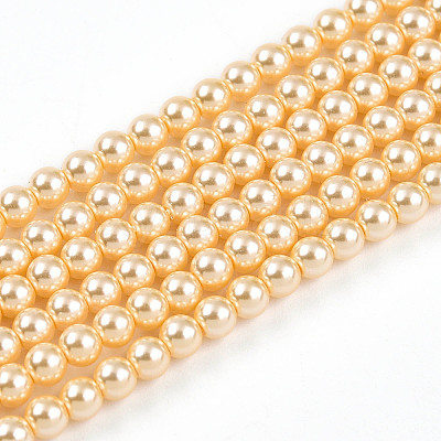 Baking Paint Pearlized Glass Pearl Bead Strands HY-N002-3mm-A09-1
