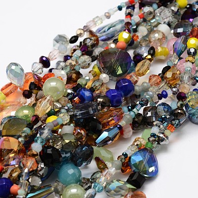 Electroplate Glass Bead Strands EGLA-L007-K01-1
