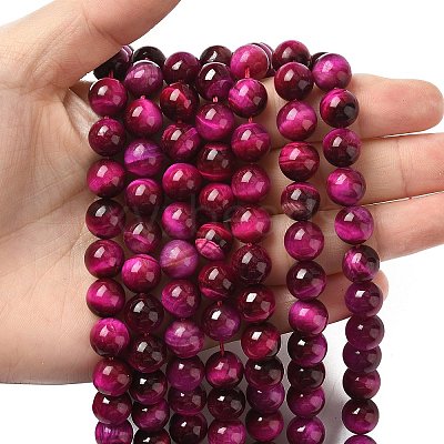 Natural Rose Tiger Eye Beads Strands X-G-G099-10mm-3-1