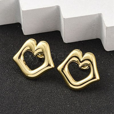 Ion Plating(IP) 304 Stainless Steel Stud Earrings EJEW-K268-11G-1