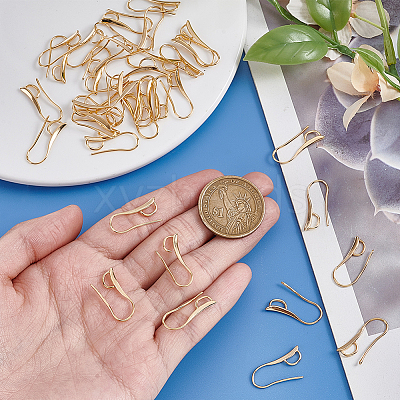 40Pcs Brass Earring Hooks KK-BBC0024-45-1