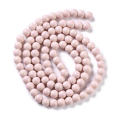 Painted Glass Bead Strands DGLA-S071-6mm-B12-1