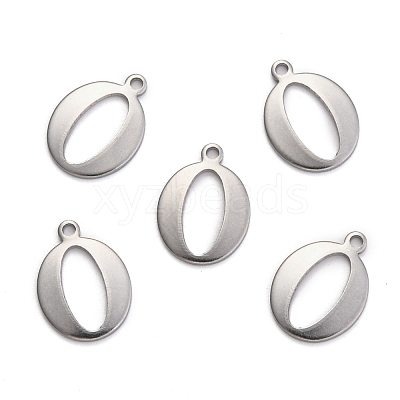 Tarnish Resistant 304 Stainless Steel Alphabet Charms STAS-H122-O-P-1