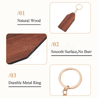 Walnut Wood Pendant Keychains KEYC-TAC0034-06E-1