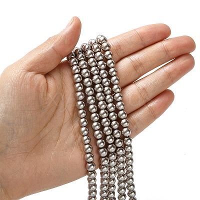 Eco-Friendly Dyed Glass Pearl Beads Strands HY-A008-6mm-RB017-1