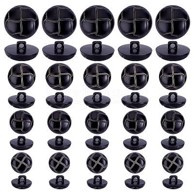 60Pcs 4 Style Plastic Shank Buttons BUTT-HY0001-19C-1