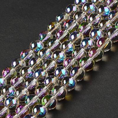 Transparent Electroplate Glass Beads Strands EGLA-I015-01C-1