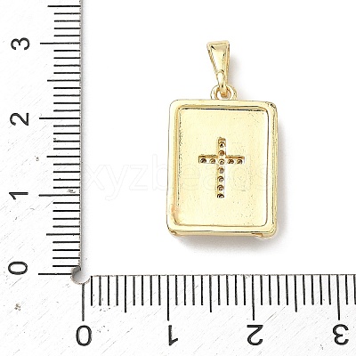 Brass Micro Pave Cubic Zirconia Pendants KK-H255-07G-01-1