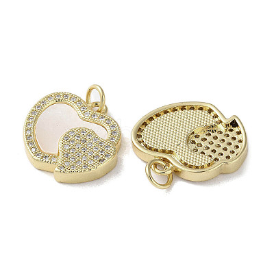 Brass Micro Pave Cubic Zirconia Pendants KK-G485-34H-G-1
