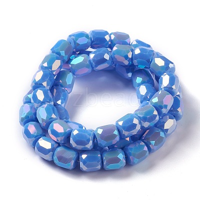 Electroplate Opaque Glass Beads GLAA-F108-10B-03-1
