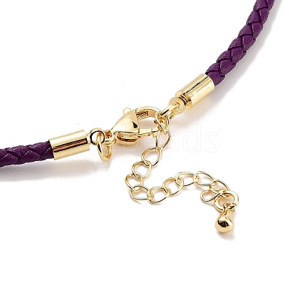Braided Round Imitation Leather Bracelets Making BJEW-H610-01G-10-1