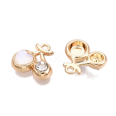 Rack Plating Alloy Glass Pendants FIND-N005-13G-1