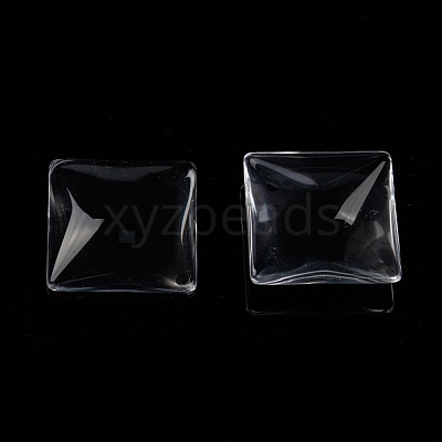 Transparent Glass Square Cabochons GGLA-A001-30mm-1