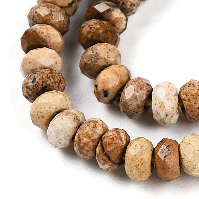 Natural Picture Jasper Beads Strands G-T141-34-1