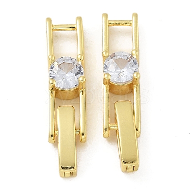 Rack Plating Brass Micro Pave Cubic Zirconia Watch Band Clasps KK-A234-016G-02-1