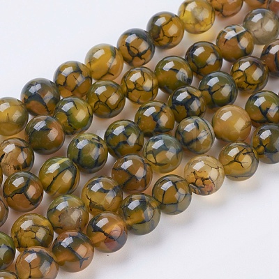 Natural Dragon Veins Agate Beads Strands G-G515-10mm-02A-1