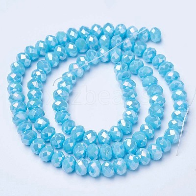 Electroplate Glass Beads Strands EGLA-A034-P8mm-B15-1