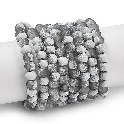 Frosted Crackle Glass Beads Strands GLAA-U001-4mm-M06-1