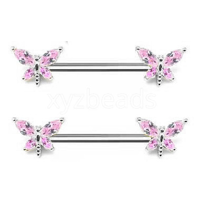 Brass Cubic Zirconia Dragonfly Nipple Rings WG71E21-02-1