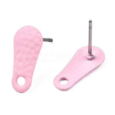 Spray Painted Iron Stud Earring Findings IFIN-N008-014C-1