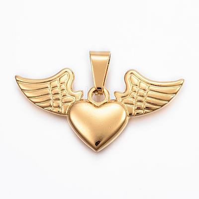 304 Stainless Steel Pendants STAS-H372-38G-1