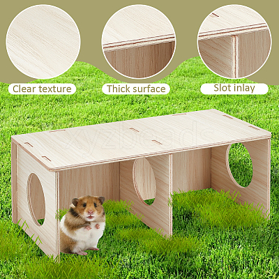 Wooden Hamster Hideout House AJEW-WH0270-086B-1