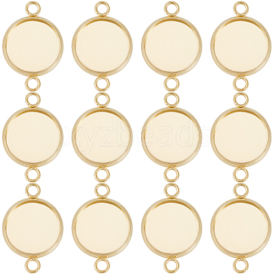 30Pcs 201 Stainless Steel Cabochon Connector Settings STAS-BBC0004-36-1