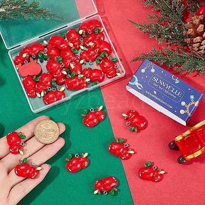 30Pcs Christmas Theme Plastic Pendants FIND-SC0011-39-1