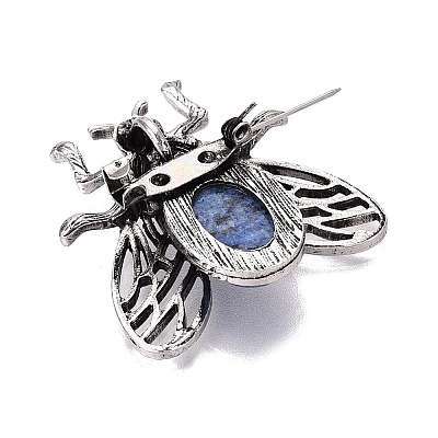 Natural & Synthetic Gemstone & Alloy Lapel Pin Brooches GG-N001-04AS-1