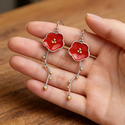 Alloy Enamel Dangle Earrings for Women WG98B65-01-1