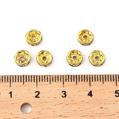 Brass Grade A Rhinestone Spacer Beads RSB036NF-05G-1