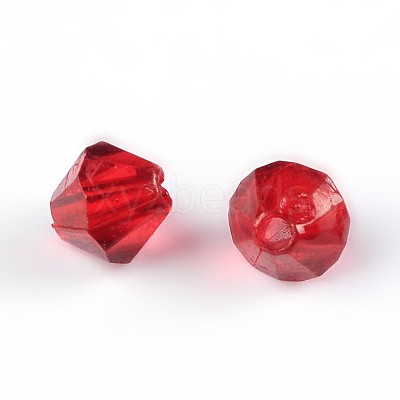 Faceted Bicone Transparent Acrylic Beads DBB6mm06-1