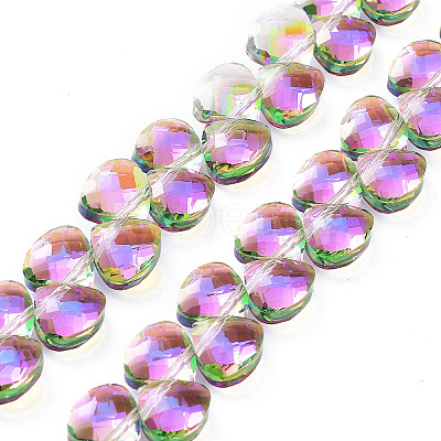 Electroplate Triangle Glass Beads Strands EGLA-A036-11A-FR01-1