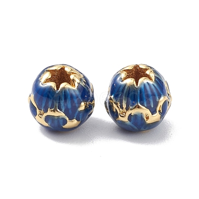 Rack Plating Brass Enamel Beads KK-L155-49B-G-1