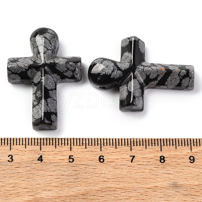 Natural Snowflake Obsidian Pendants G-B122-02D-1