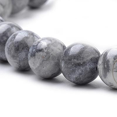 Natural Map Stone/Picasso Stone/Picasso Jasper Beads Strands G-S259-09-8mm-1