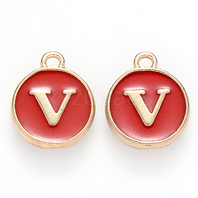 Golden Plated Enamel Alloy Charms ENAM-SZ0001-26C-V-1