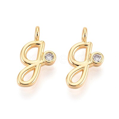 Brass Micro Pave Cubic Zirconia Charms KK-N263-97G-G-1