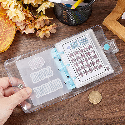 3-Ring 4 Inch PVC Mini Binder Savings Challenge DIY-WH0430-204C-1