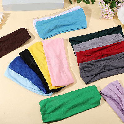 15Pcs 15 Colors Polyester & Elastic Headbands OHAR-GL0001-03-1