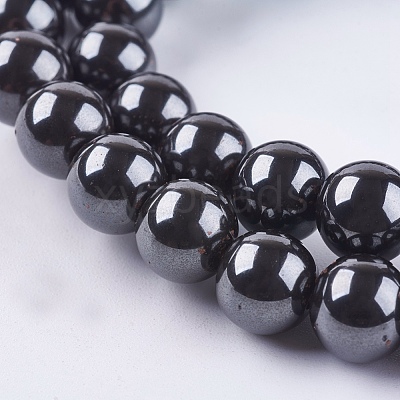 Magnetic Synthetic Hematite Beads Strands X-G-Q893-8mm-1