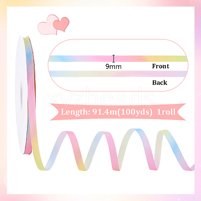 Polyester Grosgrain Ribbon OCOR-WH0105-090A-1