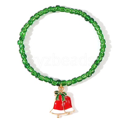 Christmas 304 Stainless Steel Enamel Charm Bracelets LB4238-2-1