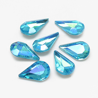 Pointed Back Glass Rhinestone Cabochons RGLA-T014-8x13mm-05-1