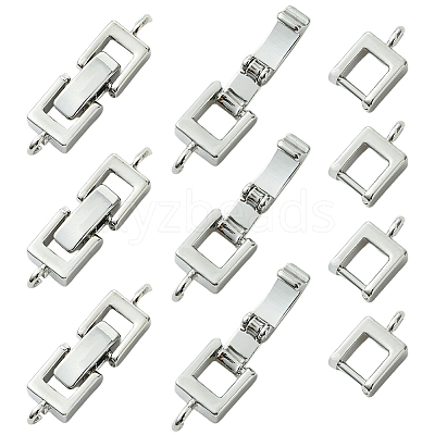 10Pcs Rack Plating Brass Fold Over Clasps KK-SC0006-67P-1