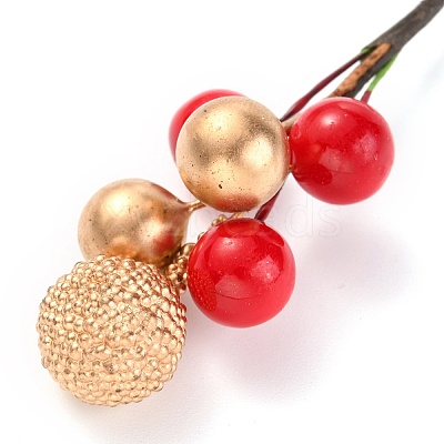 Foam Artificial Christmas Berries with Branch LS-DIY-B019-02E-1